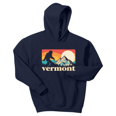 Vintage Vermont Bigfoot Sasquatch Wilderness Kids Hoodie