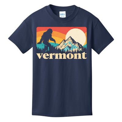 Vintage Vermont Bigfoot Sasquatch Wilderness Kids T-Shirt