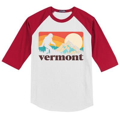 Vintage Vermont Bigfoot Sasquatch Wilderness Kids Colorblock Raglan Jersey