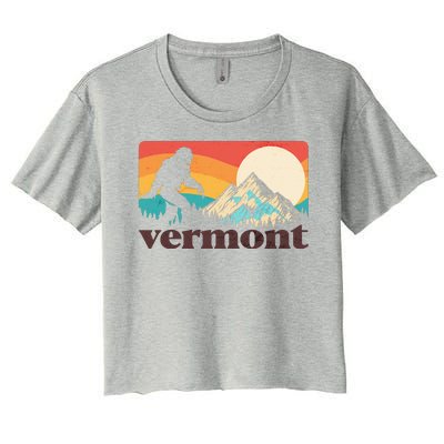 Vintage Vermont Bigfoot Sasquatch Wilderness Women's Crop Top Tee