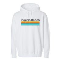 Vintage Virginia Beach Virginia Va Retro Design Garment-Dyed Fleece Hoodie