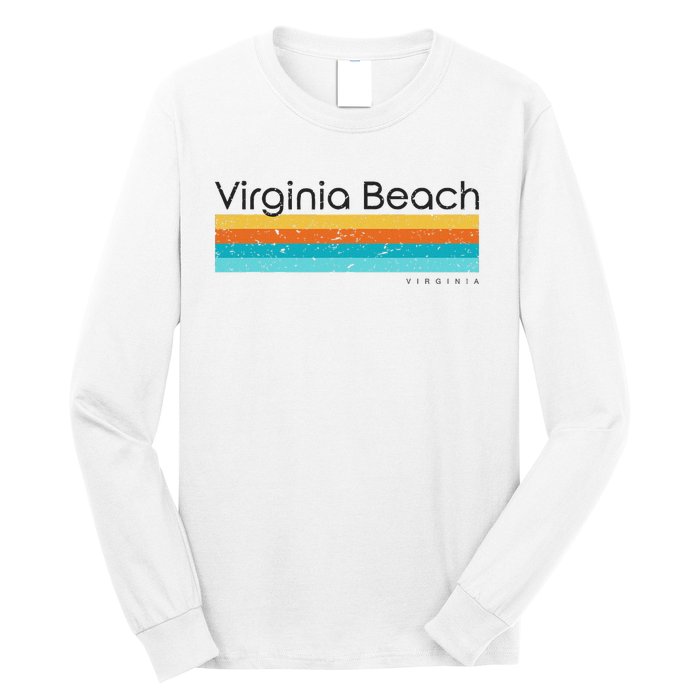 Vintage Virginia Beach Virginia Va Retro Design Long Sleeve Shirt