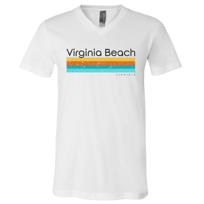 Vintage Virginia Beach Virginia Va Retro Design V-Neck T-Shirt