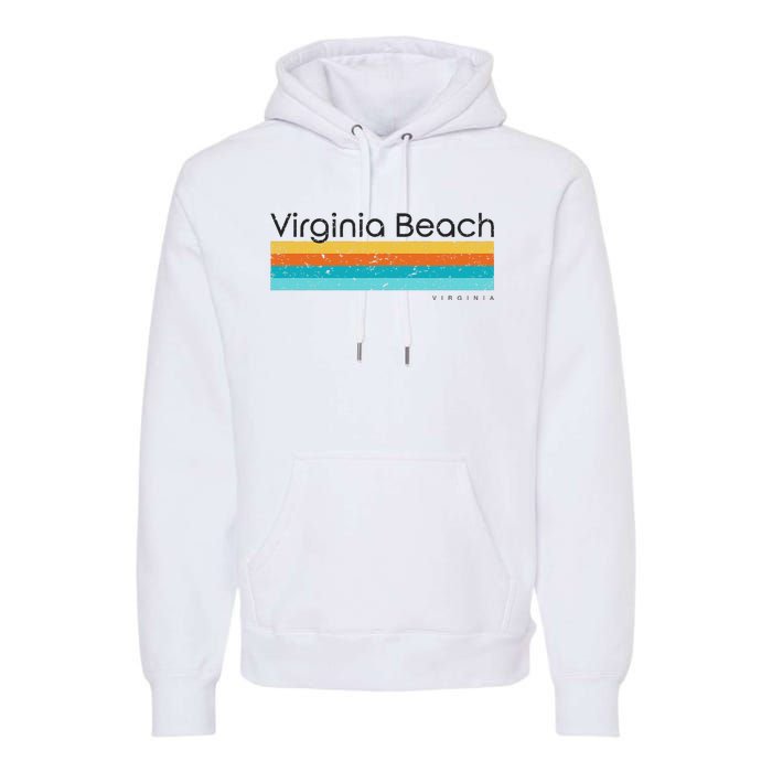 Vintage Virginia Beach Virginia Va Retro Design Premium Hoodie