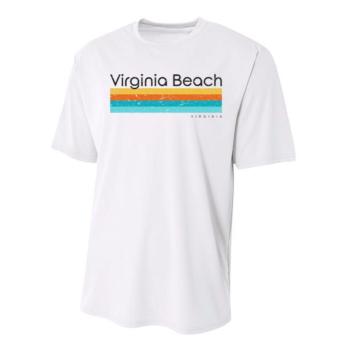 Vintage Virginia Beach Virginia Va Retro Design Performance Sprint T-Shirt