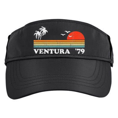 Vintage Ventura Beach California Retro Sunset Surf 70s Gift Adult Drive Performance Visor