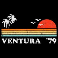 Vintage Ventura Beach California Retro Sunset Surf 70s Gift Bag