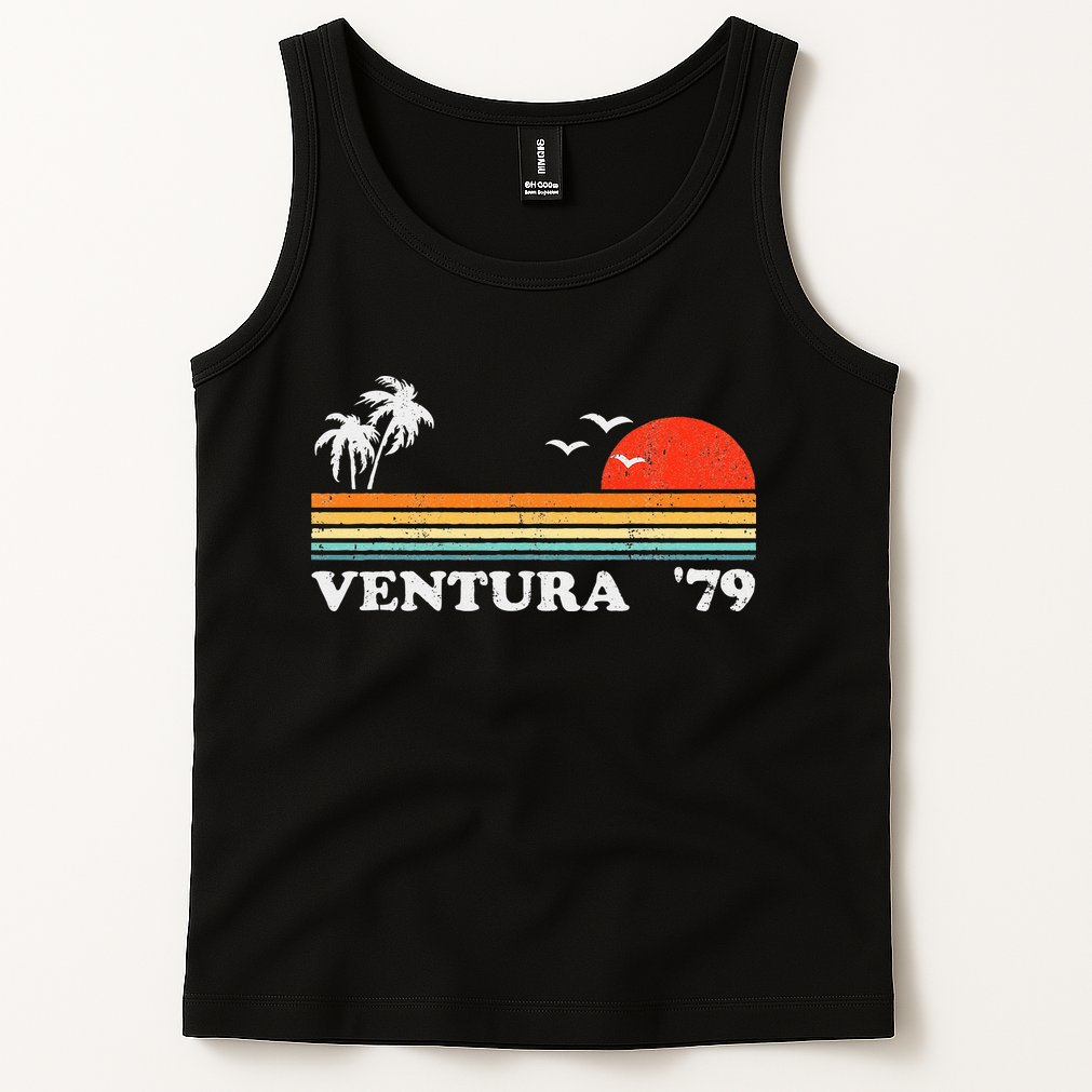 Vintage Ventura Beach California Retro Sunset Surf 70s Gift Tank Top