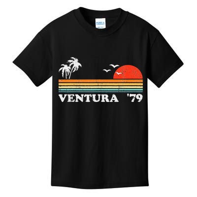 Vintage Ventura Beach California Retro Sunset Surf 70s Gift Kids T-Shirt