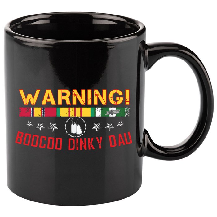 Vietnam Veteran Boocoo Dinky Dau 11oz C Handle Ceramic Mug