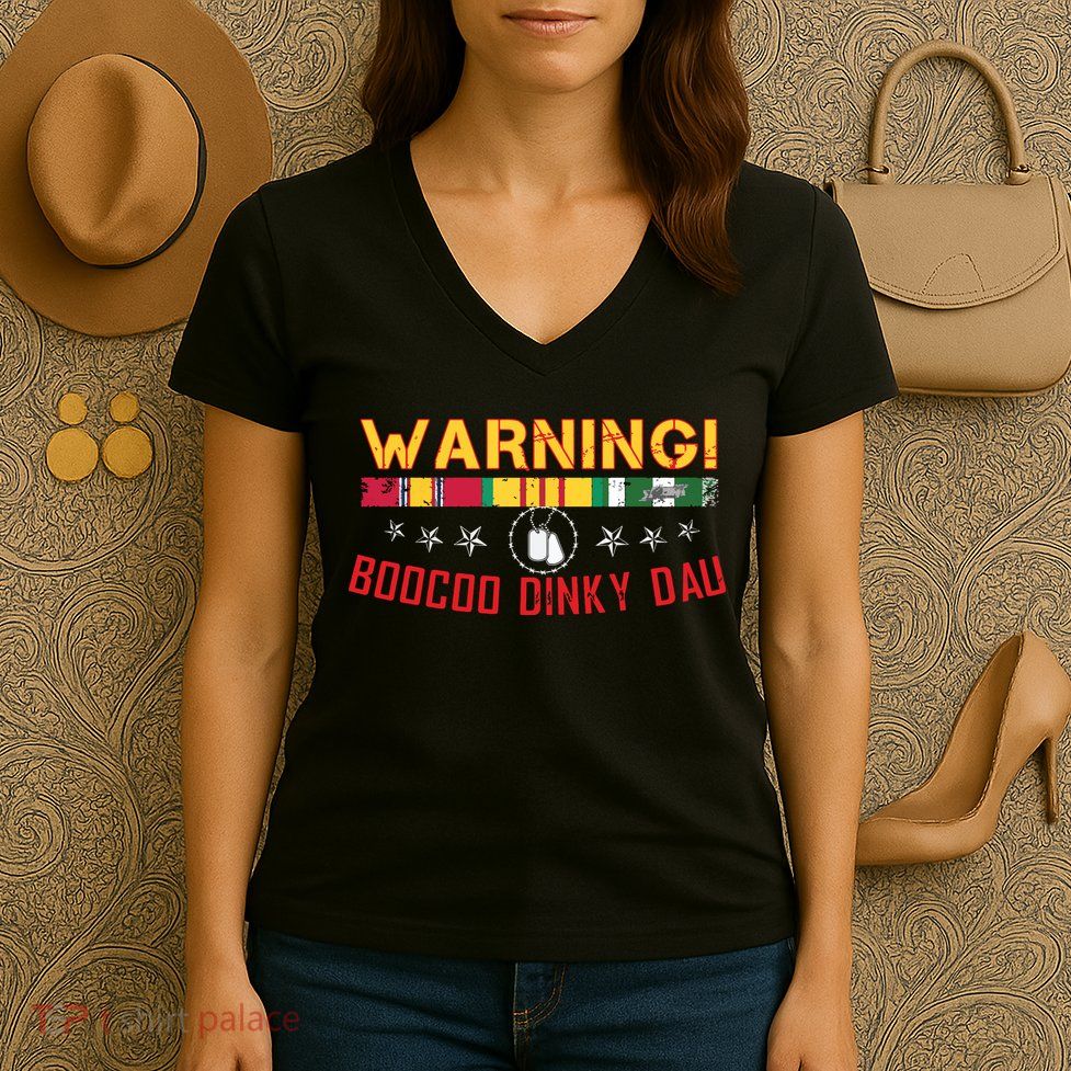 Vietnam Veteran Boocoo Dinky Dau Women's V-Neck T-Shirt
