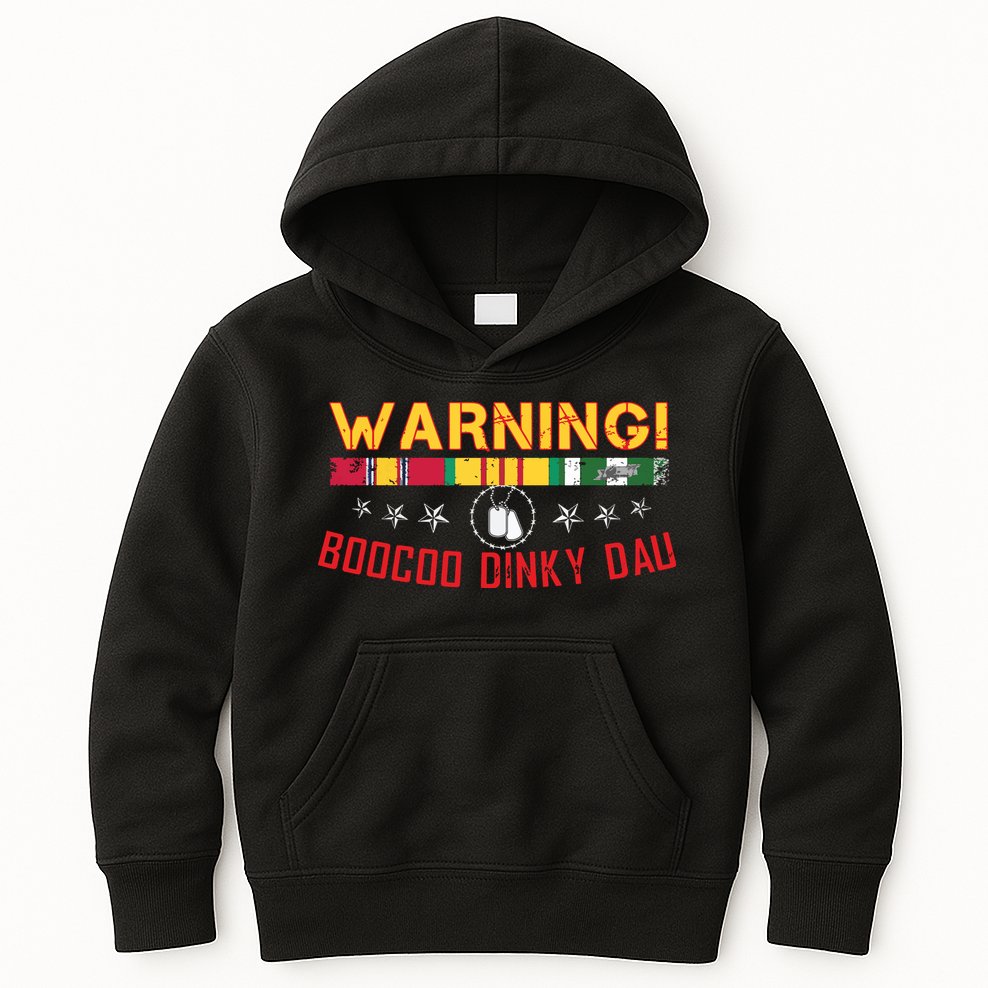 Vietnam Veteran Boocoo Dinky Dau Kids Hoodie