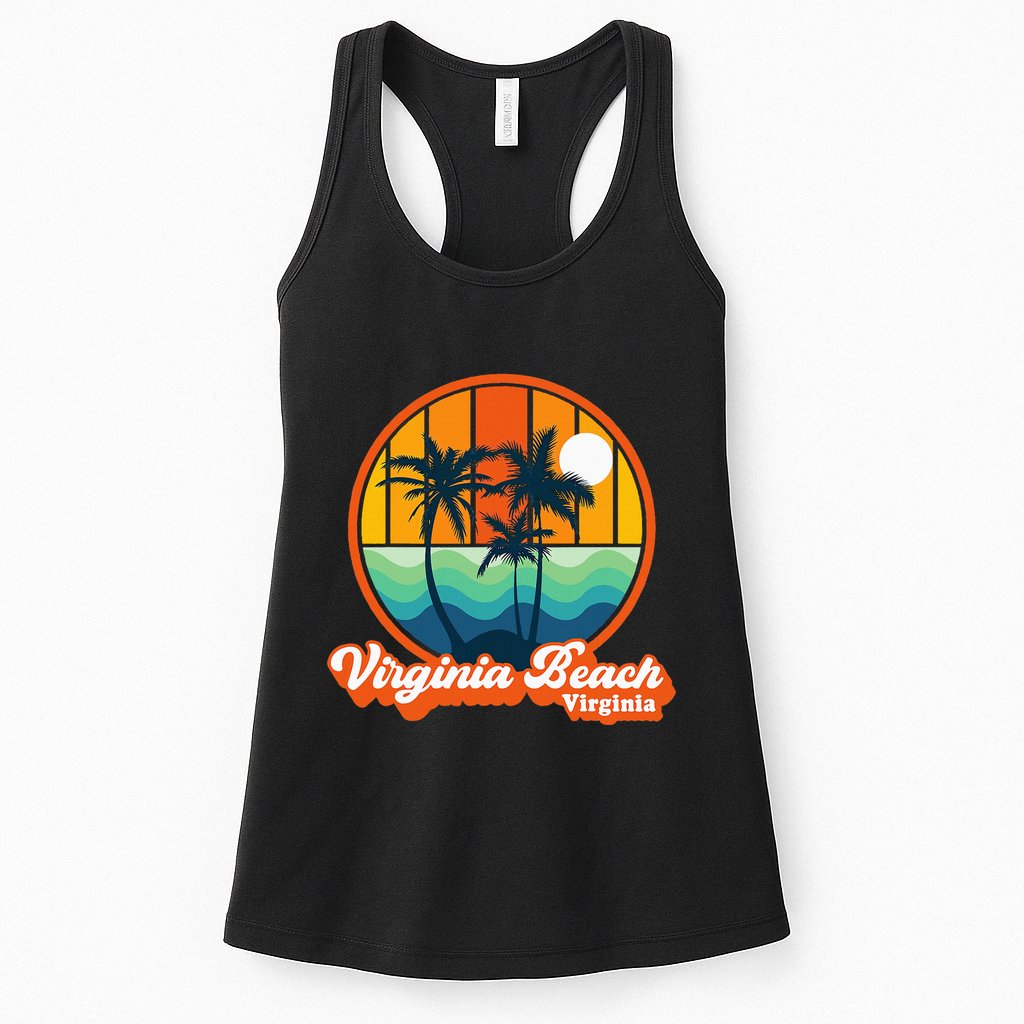 Vintage Virginia Beach Virginia Summer 90s Beach Souvenirs Womens Tank Top