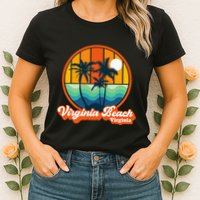 Vintage Virginia Beach Virginia Summer 90s Beach Souvenirs Womens T-Shirt