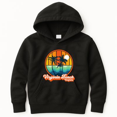 Vintage Virginia Beach Virginia Summer 90s Beach Souvenirs Kids Hoodie