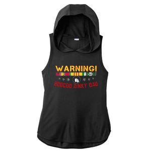 Vietnam Veteran Boocoo Dinky Dau Ladies PosiCharge Tri-Blend Wicking Draft Hoodie Tank