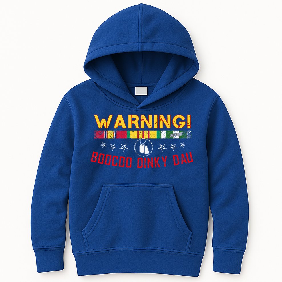 Vietnam Veteran Boocoo Dinky Dau Kids Hoodie