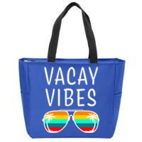 Vacay Vibes Beach Vacation Cute Gift Zip Tote Bag