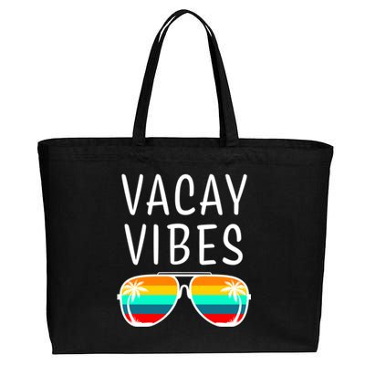 Vacay Vibes Beach Vacation Cute Gift Cotton Canvas Jumbo Tote