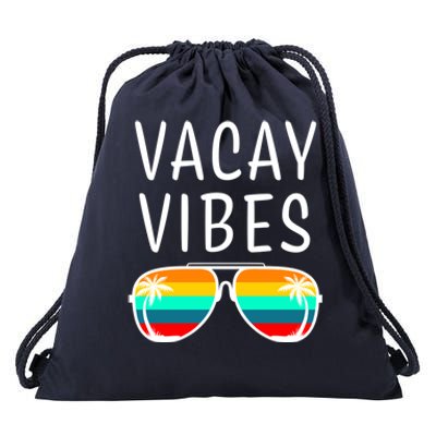 Vacay Vibes Beach Vacation Cute Gift Drawstring Bag