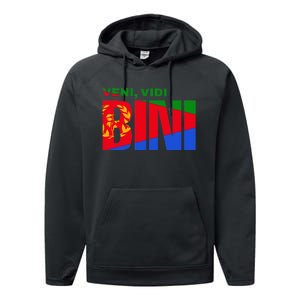 Vini Vidi Bini Eritrean Cyclist De France Performance Fleece Hoodie