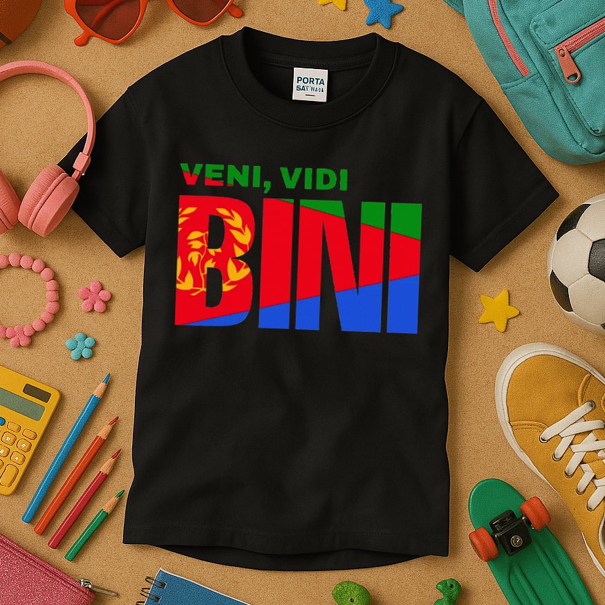 Vini Vidi Bini Eritrean Cyclist De France Kids T-Shirt