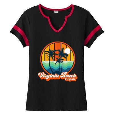 Vintage Virginia Beach Virginia Summer 90s Beach Souvenirs Ladies Halftime Notch Neck Tee