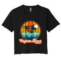 Vintage Virginia Beach Virginia Summer 90s Beach Souvenirs Women's Crop Top Tee