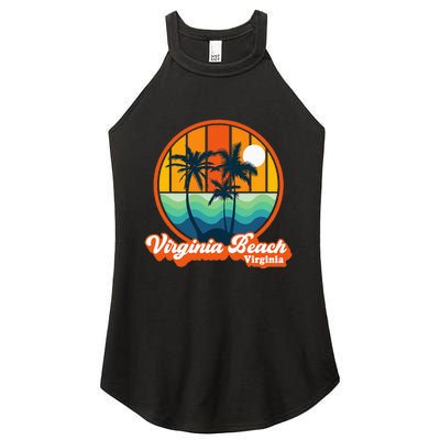 Vintage Virginia Beach Virginia Summer 90s Beach Souvenirs Women's Perfect Tri Rocker Tank