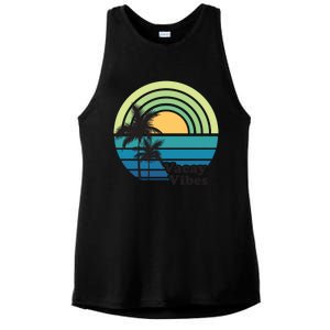 Vacay Vibes Beach Family Vacation Summer Graphic Gift Ladies PosiCharge Tri-Blend Wicking Tank