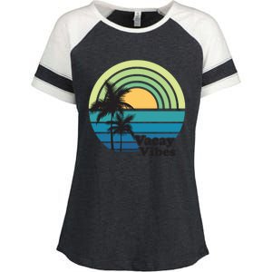 Vacay Vibes Beach Family Vacation Summer Graphic Gift Enza Ladies Jersey Colorblock Tee