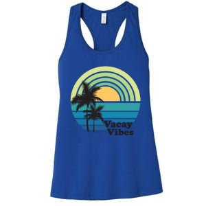 Vacay Vibes Beach Family Vacation Summer Graphic Gift Women's Racerback Tank