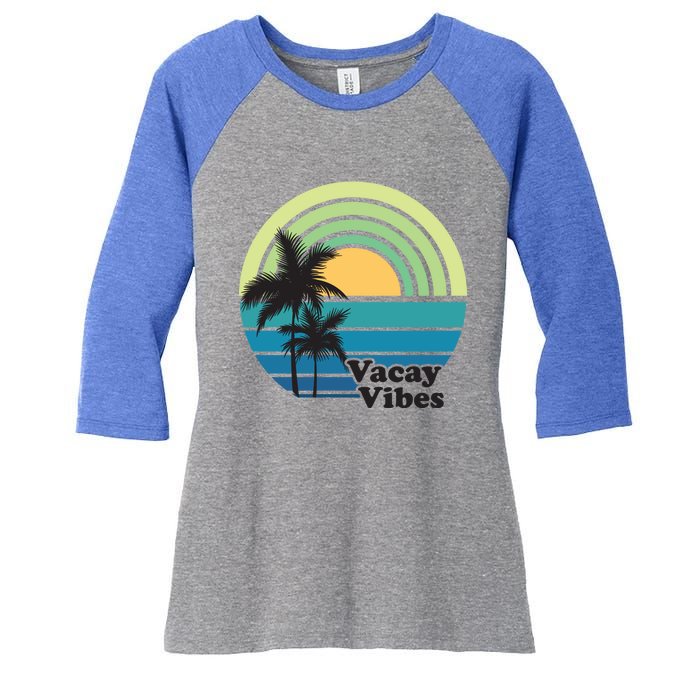 Vacay Vibes Beach Family Vacation Summer Graphic Gift Women's Tri-Blend 3/4-Sleeve Raglan Shirt