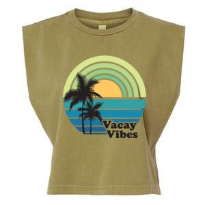 Vacay Vibes Beach Family Vacation Summer Graphic Gift Garment-Dyed Women's Muscle Tee