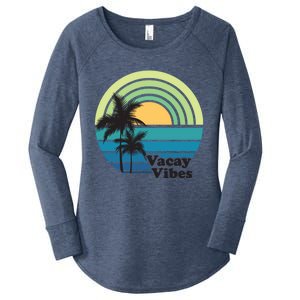 Vacay Vibes Beach Family Vacation Summer Graphic Gift Women's Perfect Tri Tunic Long Sleeve Shirt