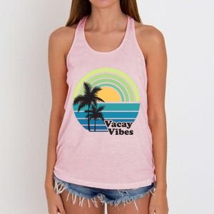 Vacay Vibes Beach Family Vacation Summer Graphic Gift Women's Knotted Racerback Tank