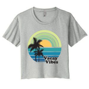 Vacay Vibes Beach Family Vacation Summer Graphic Gift Women's Crop Top Tee