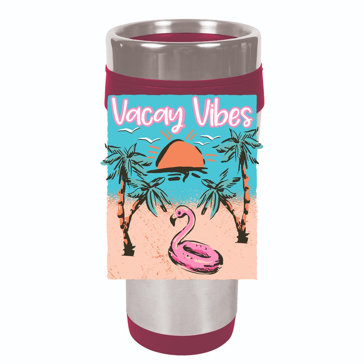 Vacay Vibes Beach Flamingo Summer Vacation Gift Doggie Tank