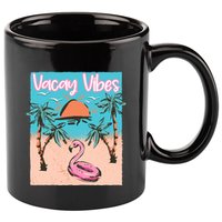 Vacay Vibes Beach Flamingo Summer Vacation Gift 11oz C Handle Ceramic Mug