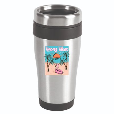 Vacay Vibes Beach Flamingo Summer Vacation Gift 16oz Travel Tumbler