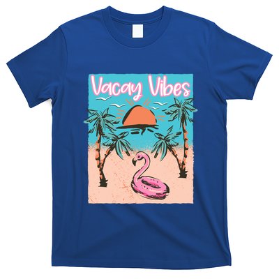Vacay Vibes Beach Flamingo Summer Vacation Gift T-Shirt