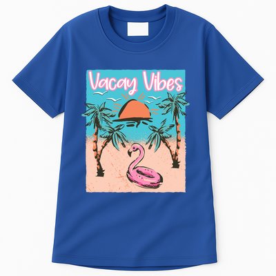 Vacay Vibes Beach Flamingo Summer Vacation Gift Tall T-Shirt