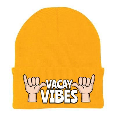 Vacay Vibes Beach Vacation Summer Positive Gift Knit Cap Winter Beanie