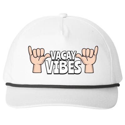 Vacay Vibes Beach Vacation Summer Positive Gift Snapback Five-Panel Rope Hat