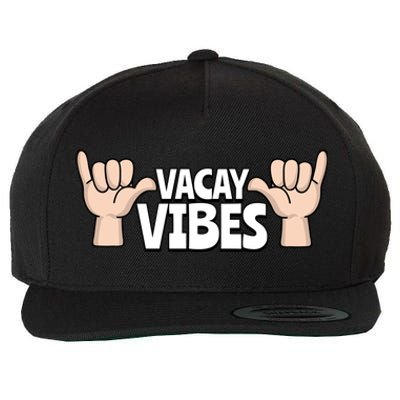 Vacay Vibes Beach Vacation Summer Positive Gift Wool Snapback Cap