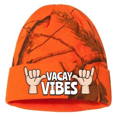 Vacay Vibes Beach Vacation Summer Positive Gift Kati Licensed 12" Camo Beanie