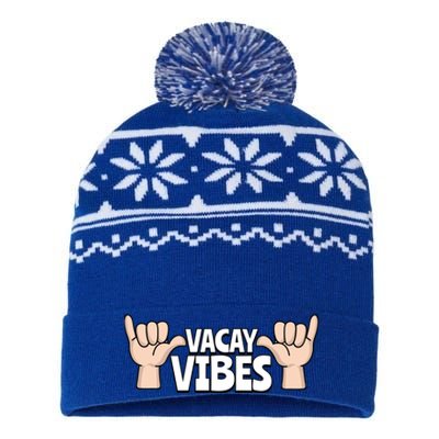 Vacay Vibes Beach Vacation Summer Positive Gift USA-Made Snowflake Beanie