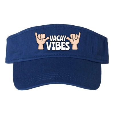 Vacay Vibes Beach Vacation Summer Positive Gift Valucap Bio-Washed Visor