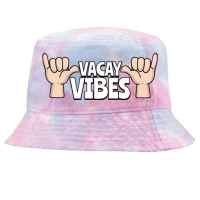 Vacay Vibes Beach Vacation Summer Positive Gift Tie-Dyed Bucket Hat