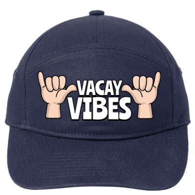 Vacay Vibes Beach Vacation Summer Positive Gift 7-Panel Snapback Hat